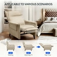 thumbnail image 4 of FlexiSpot Massage Push Back Recliner Chair for Living Room, Single Reclining Sofa Chair,Width 22",Small Recliners for Small Spaces,Comfortable flannel fabric with a lustrous feel,Khaki, 4 of 11