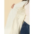 thumbnail image 5 of INSPIRE CHIC Women's Turn Down Collar Double Breasted Swing Hem Winter Long Coat S White, 5 of 5