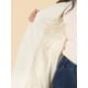 thumbnail image 5 of Abrigo largo de invierno para mujer con cuello de solapa, doble botonadura y dobladillo en forma de columpio, talla XL, color blanco, 5 of 5