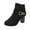 Black, variant on Brown Womens Casual Ankle Boots Winter Round Toe Side Zipper Buckle Heel Outdoor Indoor Comfortable Footwear For Women With Supportive Design Size 42