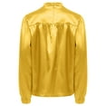 thumbnail image 4 of Hansber Kids Boys Worship Liturgical Praise Dance Tops Long Sleeve Church Party Shirts Performance Pullover Satin Blouse Gold 16, 4 of 6
