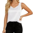thumbnail image 2 of Satin Silk Tank Tops for Women Summer V Neck Camisole Sleeveless Shirt Dressy Casual Blouse Silky Basic Tanks, 2 of 5