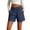 *Blue, variant on Women's Drawstring Elastic Waist Denim Shorts with Pockets ,Casual Loose Fit Jean Shorts Light Blue,Women's Plus XXL