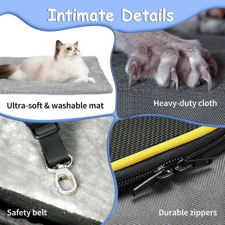Expandable Pet Carrier wit Portable Folding Bowl, Morpilot Airline Approved  Pet Carrier, 2 Sides Expandable Soft Cat Carrier with Fleece Pad for two