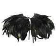 thumbnail image 2 of Women's Feather Collar Shawl, Crow Feather Satin Glossy Shawl Wrap for Women, Versatile Carnival Party Costume Accessory, Evening Wear, Fashion Shawl Black, 2 of 2