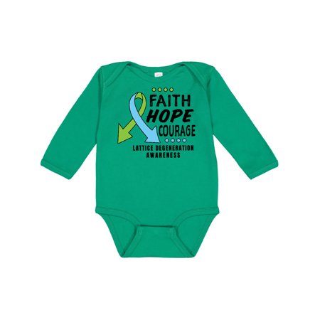 

Inktastic Eye Disease Awareness Faith Hope and Courage Gift Baby Boy or Baby Girl Long Sleeve Bodysuit