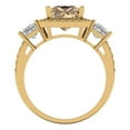 thumbnail image 4 of 3.005 ct Princess Cut Yellow Moissanite 3 Stone 18K Yellow Gold Womens Engagement Ring, 4 of 6