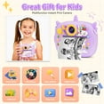 thumbnail image 2 of PayUSD Kids Camera Selfie Video Instant Print Birthday Gifts for Christmas Girls Boys Age 3-12 1080P Digital Photos Portable Toddler Toys for 4 5 6 7 8 9 10 Year Old with 32GB SD Card Purple Unicorn, 2 of 7