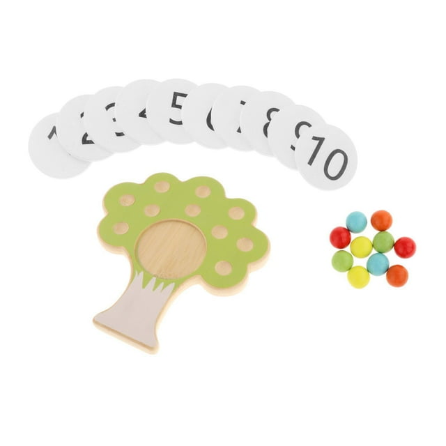 DIY de madera número tarjeta apilamiento bloques de juguete juguetes Árbol perfke juegos de contar cuentas
