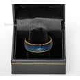thumbnail image 3 of Jewelry Avalanche Blue Honeycomb Mens Wedding Band, Gold Tungsten Carbide, Engagement Ring 8MM, 3 of 4
