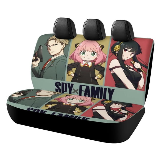 Spy × Family-theme Car Rear Seat Covers Back Elastic Flexible Car Seat Covers Decorative Fits Most Cars 120x59x76cm