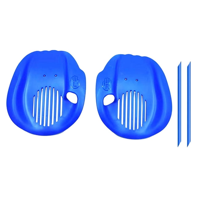 2x paletas de mano de natación aletas a mano suministros planos portátiles guantes de paletas para natación para Azul y m