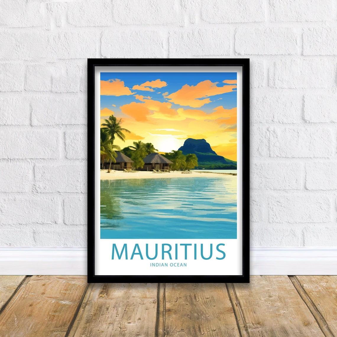Mauritius Indian Ocean Scenic Wall Art Unframed Paper Print