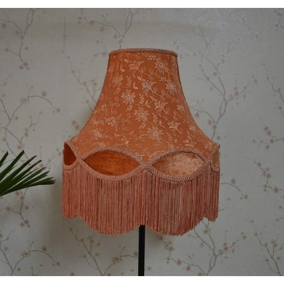 BespokeByNikita Orange Dome Fringe Lampshade