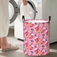 thumbnail image 5 of Fuzoiu Festive Christmas Stocking Cheer Print Circular Hamper,Laundry Basket with Handle,Collapsible Laundry,Dirty Clothes Storage Basket,for Bedroom Bathroom Dorm Living Room-Medium, 5 of 6