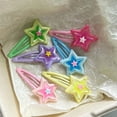 thumbnail image 6 of 1/2PCS Star Snap Clip Y2K-Style Mini Color Block Hairpin Sweet Handmade Pins Hairpin Accessories for Women Girls, 6 of 16
