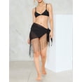 thumbnail image 3 of HAPPY BAY Women's Beach Bikini Wraps Sarong Coverup Wrap Skirt Bathing suit Swimwear Swimsuit Coverup for Women One Size Short Charcoal, 3 of 5
