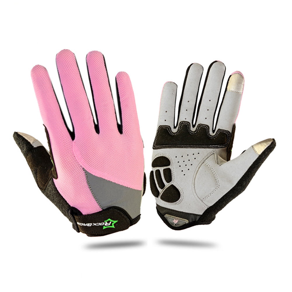 RockBros Full Finger Spring Cycling Bike Gloves Touch Screen Sports Gloves Black 