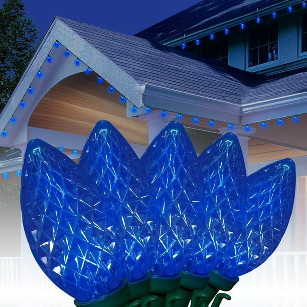 Holiday Time Christmas C9 Led Light Set Blue Bulbs, 100 Count - Walmart.com