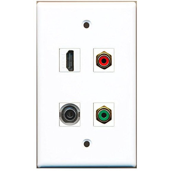 RiteAV - 1 Port HDMI 1 Port RCA Red 1 Port RCA Green 1 Port 3.5mm Wall Plate