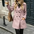 thumbnail image 6 of Arxian Womens Fall Winter Wool Coats Double Breasted Midi Peacoat Trench Coats Casual Hooded Long Sleeved Button Down Jacket With Lining and Pockets Pea Coat With Shoulder Pads, 6 of 9