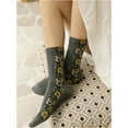 thumbnail image 3 of Zhengup Women's 5 Pairs Floral Socks Textured Flower Ankle Socks, 3 of 7