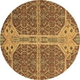 thumbnail image 1 of Ahgly Company Indoor Round Abstract Brown Modern Area Rugs, 3' Round, 1 of 4