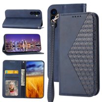 Case for Samsung Galaxy A54 5G, Magnetic Matte Premium PU Leather Stand Flip Cover with Card Slots and Wallet, Shockproof and Full Body Protection Compatible with Galaxy A54 5G - Blue