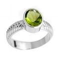 thumbnail image 2 of Ratan Gems Oval Green Peridot Gemstone Engagement Ring, 2.3 ct, Sterling Silver, 2 of 6