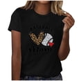 thumbnail image 2 of Fiudx Ropa de Mujer Tops con Estampado de Moda para Mujer, Blusa de Manga Corta con Cuello Redondo, Camisetas, 2 of 3