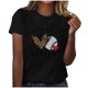 thumbnail image 1 of Blusas de Manga Corta para las Mujeres Imprimir Cuello Redondo, Camiseta Casual para Primavera Verano Diario, 1 of 3