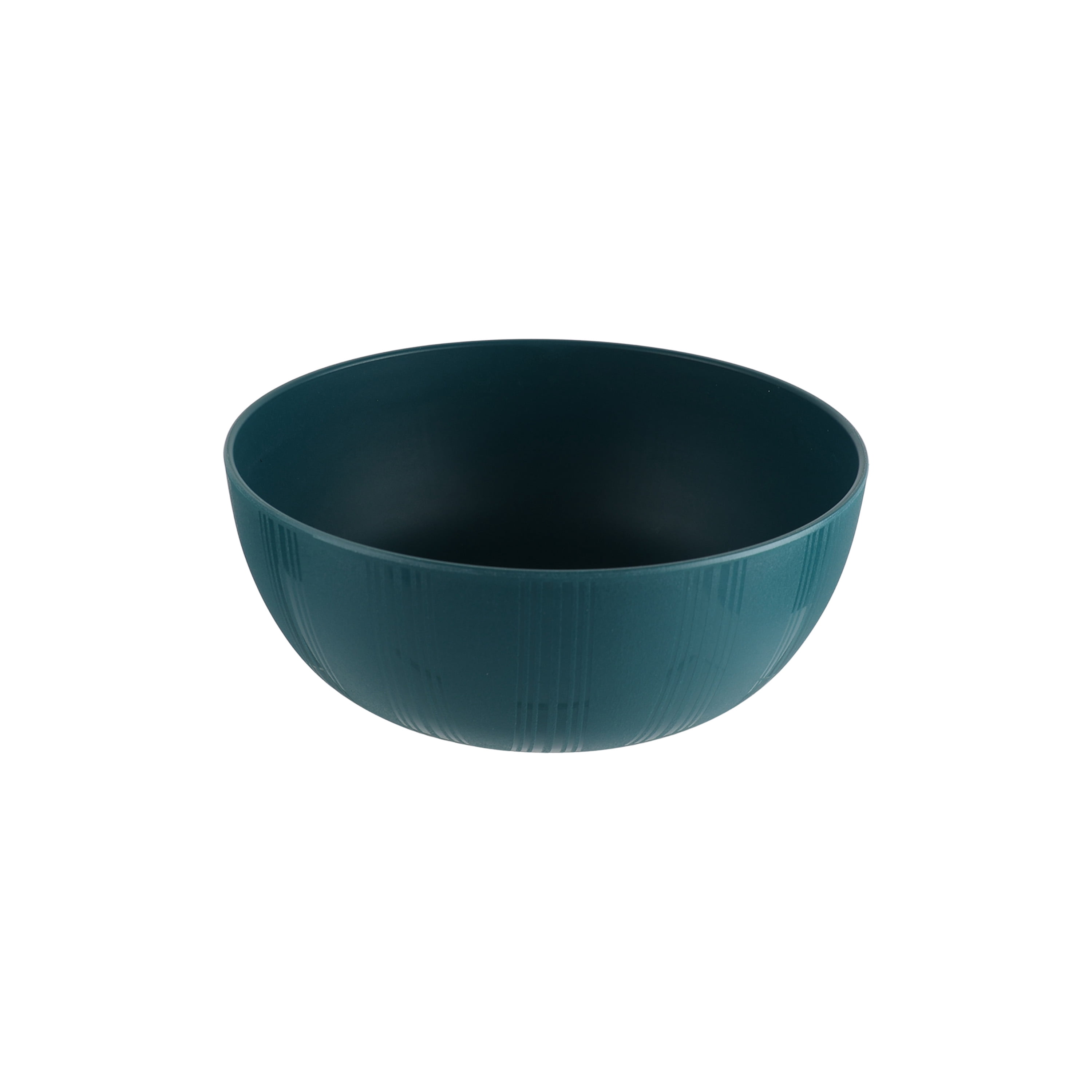 Assiette ronde en plastique bleu Mainstays, avec motif à rayures gravées, 26,7 cm (10,5 pouces)