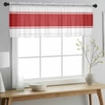 thumbnail image 2 of Red Solid Color Texture Valance Curtains for Kitchen/Living Room/Bathroom/Bedroom Window, Rod Pocket Small Topper Half Short Window Curtains Voile Sheer Scarf, Simple Red Stripes 54"x18", 2 of 8
