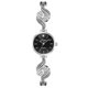 thumbnail image 1 of Reloj de pulsera de cuarzo con decoración de diamantes de imitación para mujer de aleación de moda (plata + negro), 1 of 2