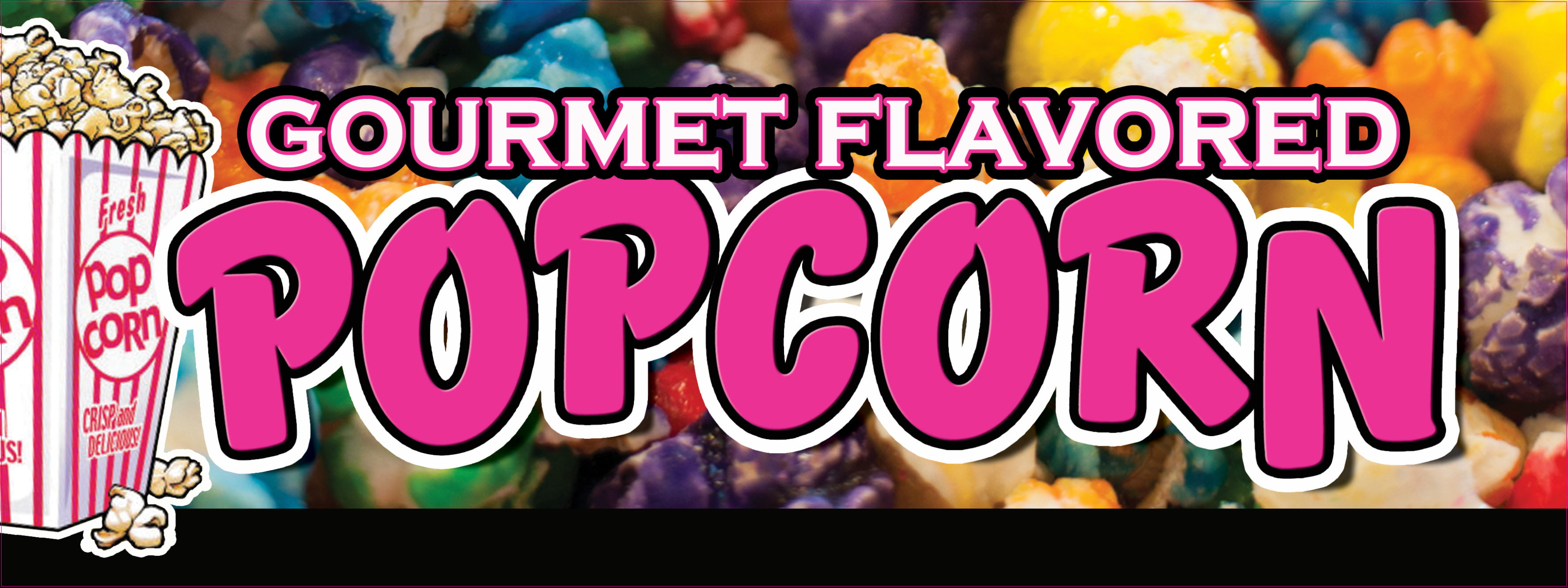 CHOOSE YOUR SIZE Gourmet Flavored Popcorn DECAL Concession Food Truck Sticker 