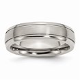 thumbnail image 1 of 6 mm Titanium Grooved Edge Brushed & Polished Band, Size 11, 1 of 1