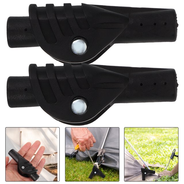 IFANLANDOR Tige de Support de Tente 2 Pcs Plastique Noir pour Kits de Réparation de Tente et Accessoires