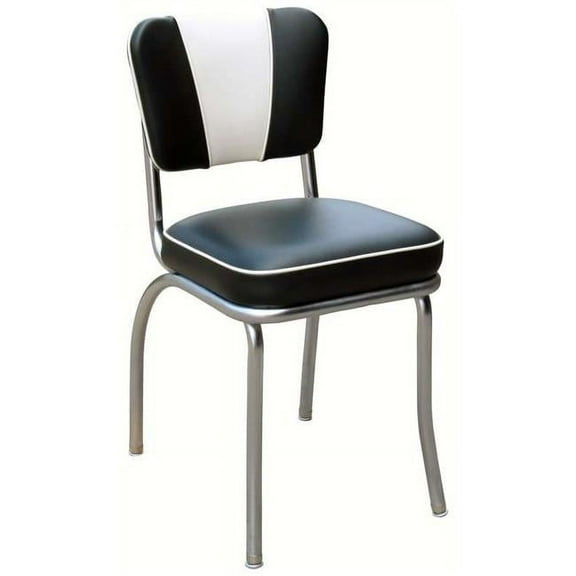 Richardson Seating Corp 4220BLK 4220 V -Back Diner Chair -Black-White- Box Seat