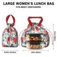 thumbnail image 5 of Pioneer Flower Floral Print Pattern Drawstring Lunch Bag Women - Drawstring Lunch Bag Insulated for Work Office - Stain-Resistant Large Lunchbags for Women with Multi-Pockets, 5 of 6