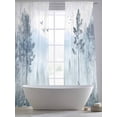 thumbnail image 6 of Ombre Forest Grey Semi Sheer Window Curtains 108 Inches Long, Mountain Watercolor Branches Rod Pocket Voile Silky Chiffon Curtain Light Filtering Drapes for Living Room, Kitchen, 52"x108", 2 Panels, 6 of 9