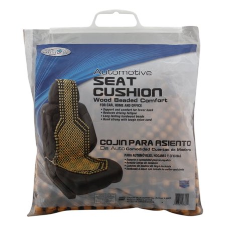 Custom Accessories 17360 Tan Wood Beaded Comfort Seat Cushion