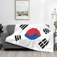 thumbnail image 2 of Honeii Korea print throw blanket, crafted from cozy cotton flannel, offers versatile home decor as a bedding suitable for all seasons.-80"x60", 2 of 6