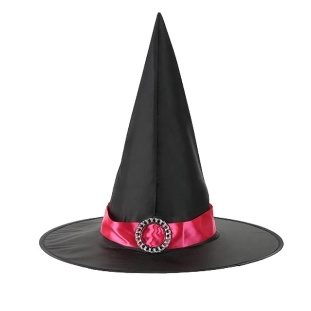 Sombreros de Halloween, sombrero de encaje de bruja, sombrero ancho acorralado para fiesta de festival, sombrero de poliéster para mujer