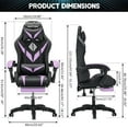 thumbnail image 4 of HOFFREE Gaming Chair with Massage and LED RGB Lights Ergonomic Computer Chair with Footrest High Back Video Game Chair with Adjustable Lumbar Support Linkage Armrest for Home Office, 4 of 10