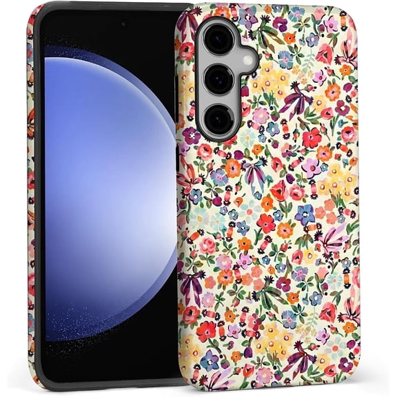 Case for Samsung Galaxy S23 FE, Camera Full Shell Protection Soft Phone Case-Small Flowers-Bow