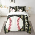 thumbnail image 2 of Castle Fairy Sport Baseball Boy 7 Pieces Bedding Comforter Set,US Flag Full Bedding Set Lightweight,Green Camo Fitted Sheet Flat Sheet,Super Cozy Room Decor, 2 of 8