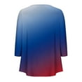 thumbnail image 3 of RXIRUCGD T-shirt Imprimé Décontracté d'Été pour Femmes Manches Trois-Quarts Col Rond Froncé Blouse, Rouge, Taille : m, 3 of 4