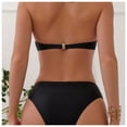 thumbnail image 4 of Gibobby Conjunto de Bikini Conjunto de bikini para mujer Traje de baño de dos piezas con tiras y estampado floral(Negro,XL), 4 of 5