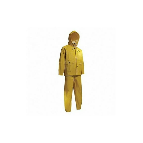 Onguard 3-Piece Rainsuit, PVC, 0.65 mm Thick, Detachable, Yellow, L 7601700