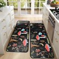 thumbnail image 4 of Kitchen Rugs Sets Of 2,Red Mushroom Leaf Black Pattern Anti Fatigue Kitchen Mat Rugs Non Slip Washable,Decorative Kitchen Floor Mats for Kitchen,Sink,Laundry,17"x47"+17"x47", 4 of 5